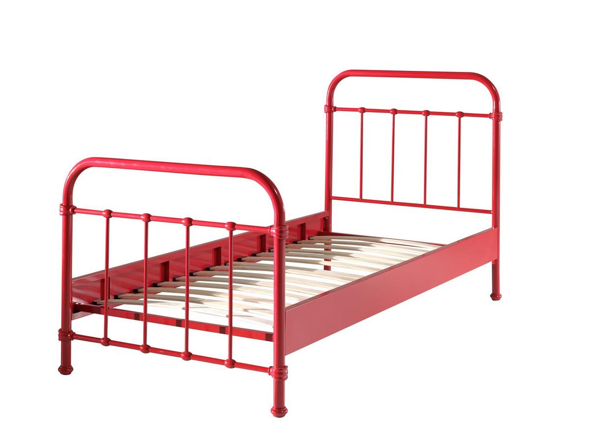 Kinder-/Juniorbett New York ca. 90x200 cm Rot - Rot, ROMANTIK / LANDHAUS, Metall (90/200cm) - MID.YOU