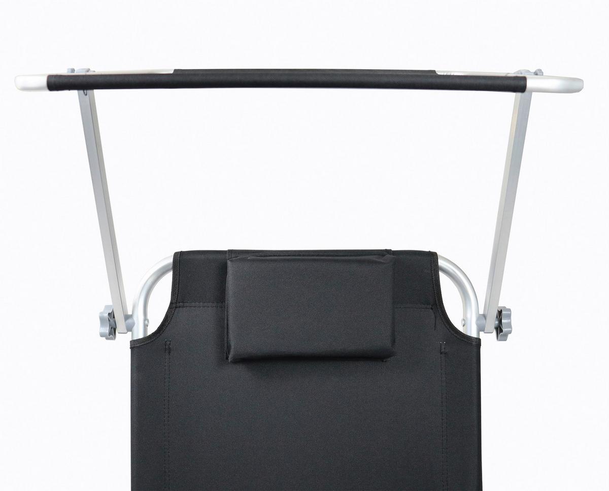 Vrtni Ležalnik Bindox, Črna - črna, Basics, kovina/tekstil (165/16/65cm) - Gardenson