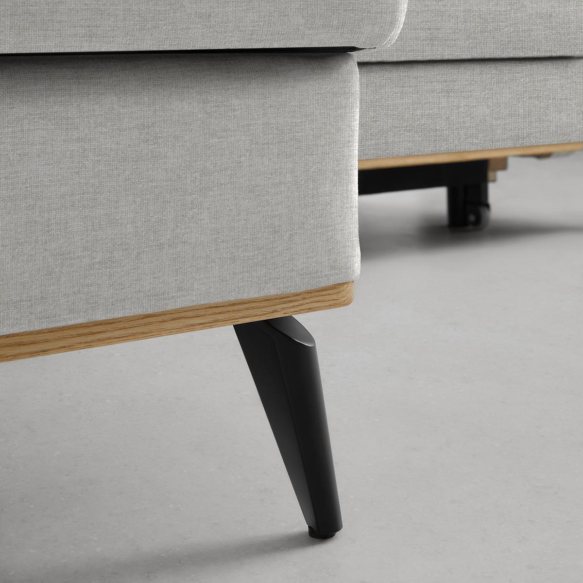 Wohnlandschaft Romeo Beige - Beige/Schwarz, KONVENTIONELL, Holz/Textil (167/87/234cm) - Zandiara