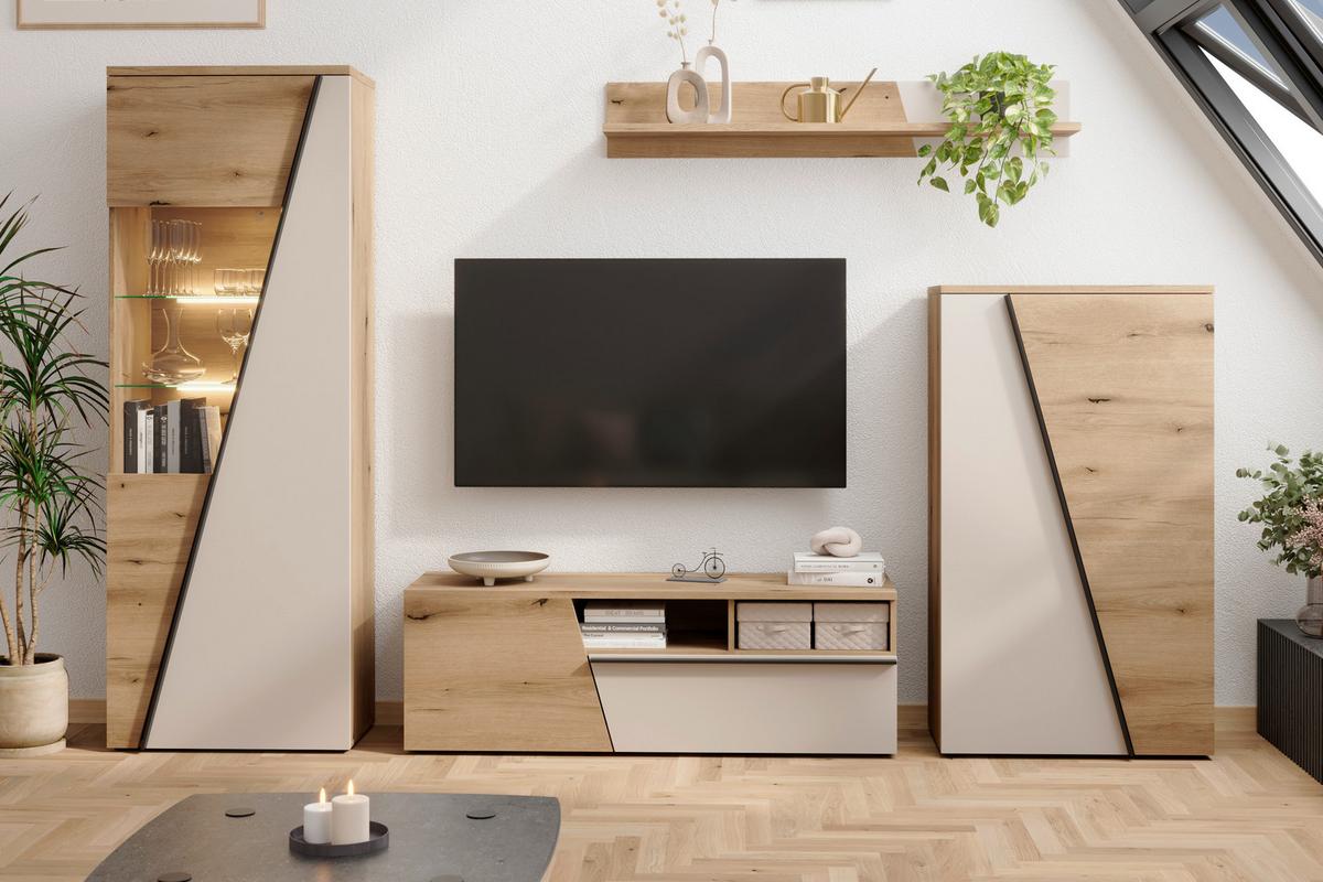 Venedig New Komoda - kašmir/boje hrasta, Moderno, drvni materijal/plastika (77/134/37cm) - Modern Living