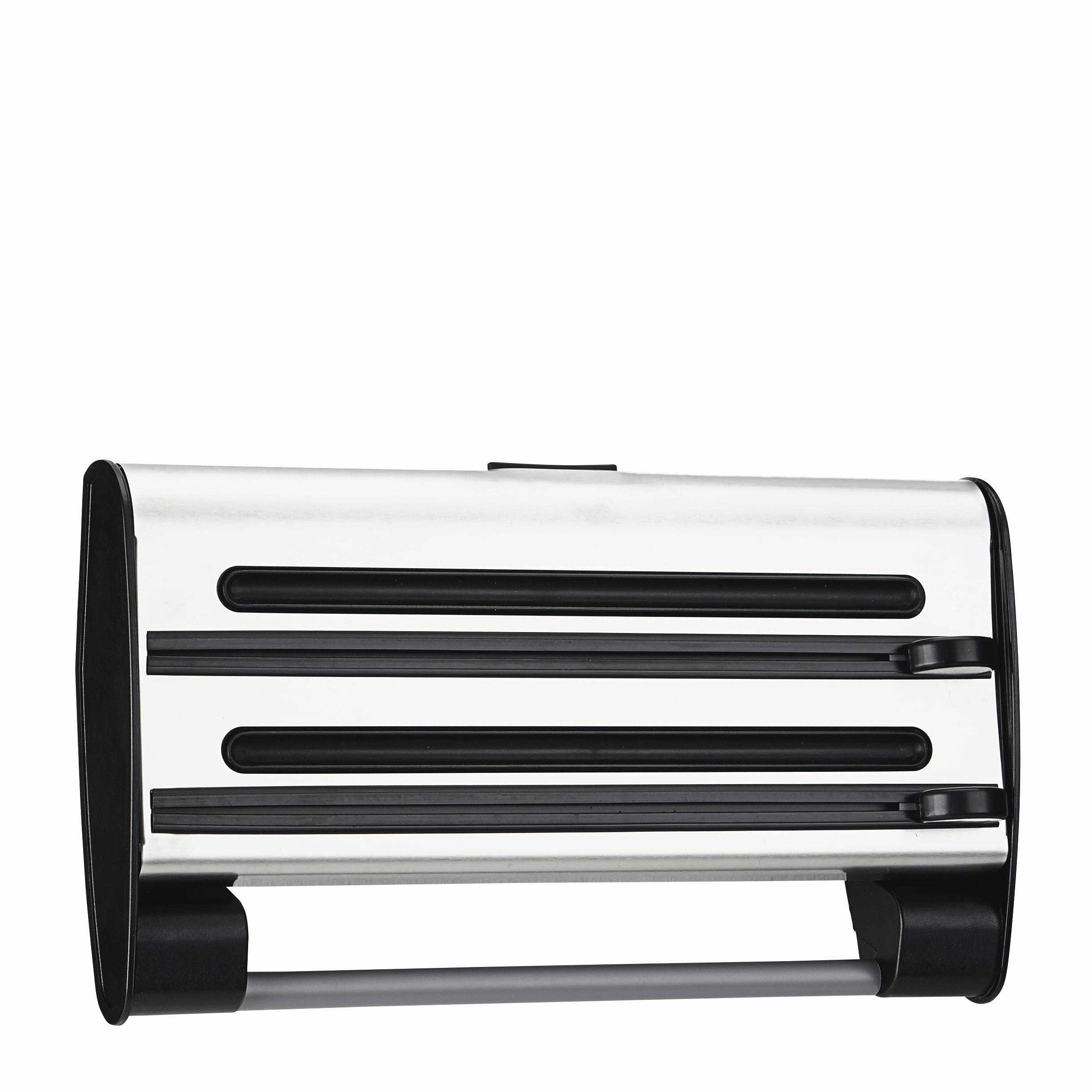 UCHWYT NA RĘCZNIK PAPIEROWY 505319 - kolor stalowy/czarny, Basics, tworzywo sztuczne/metal (41/28/11cm) - Emsa