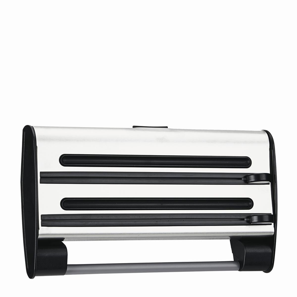 UCHWYT NA RĘCZNIK PAPIEROWY 505319 - kolor stalowy/czarny, Basics, tworzywo sztuczne/metal (41/28/11cm) - Emsa