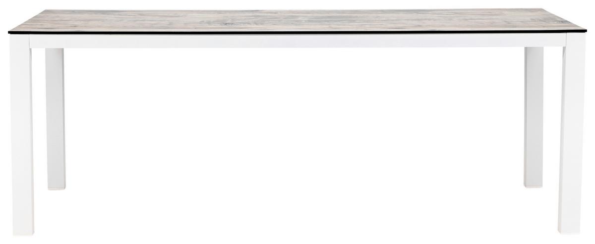 Gartentisch Llama ca. 205x100x75 cm Grau/Weiß - Weiß/Grau, KONVENTIONELL, Kunststoff/Metall (205/100/75cm) - Gardenson