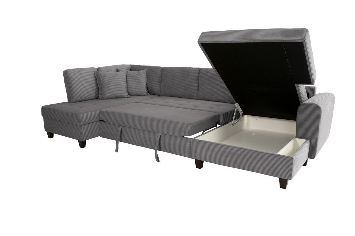 Ugaona Garnitura Moritz - siva, Trend, tekstil (178/324/155cm) - Modern Living