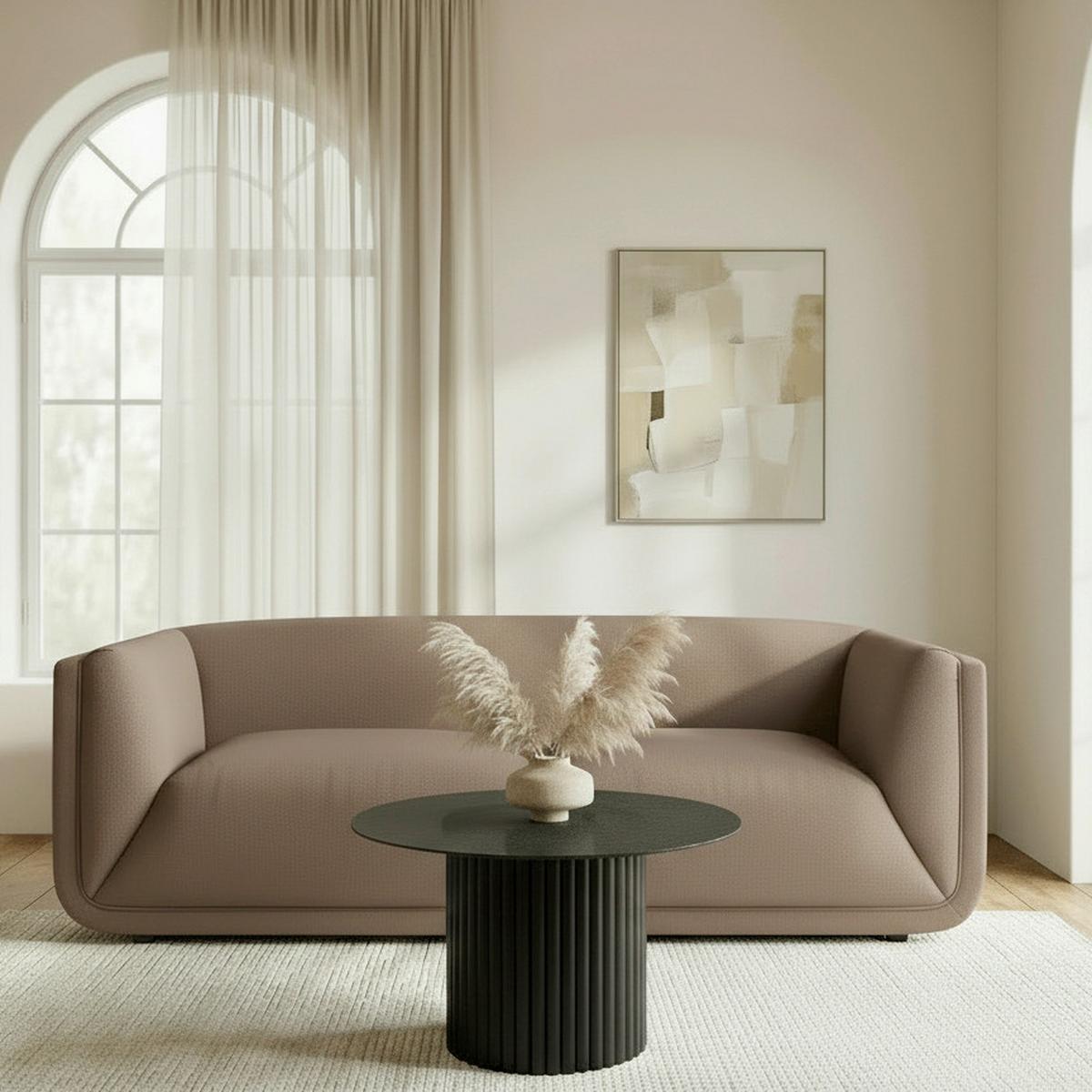 CANAPEA HEVI - cafeniu/culoare natur, Modern, lemn/textil (197/73/86cm) - Bessagi Home