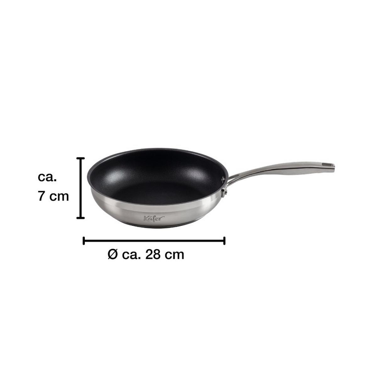 Sütőserpenyő 4429-Ka - nemesacélszínű/fekete, Basics, fém (28cm) - Käfer