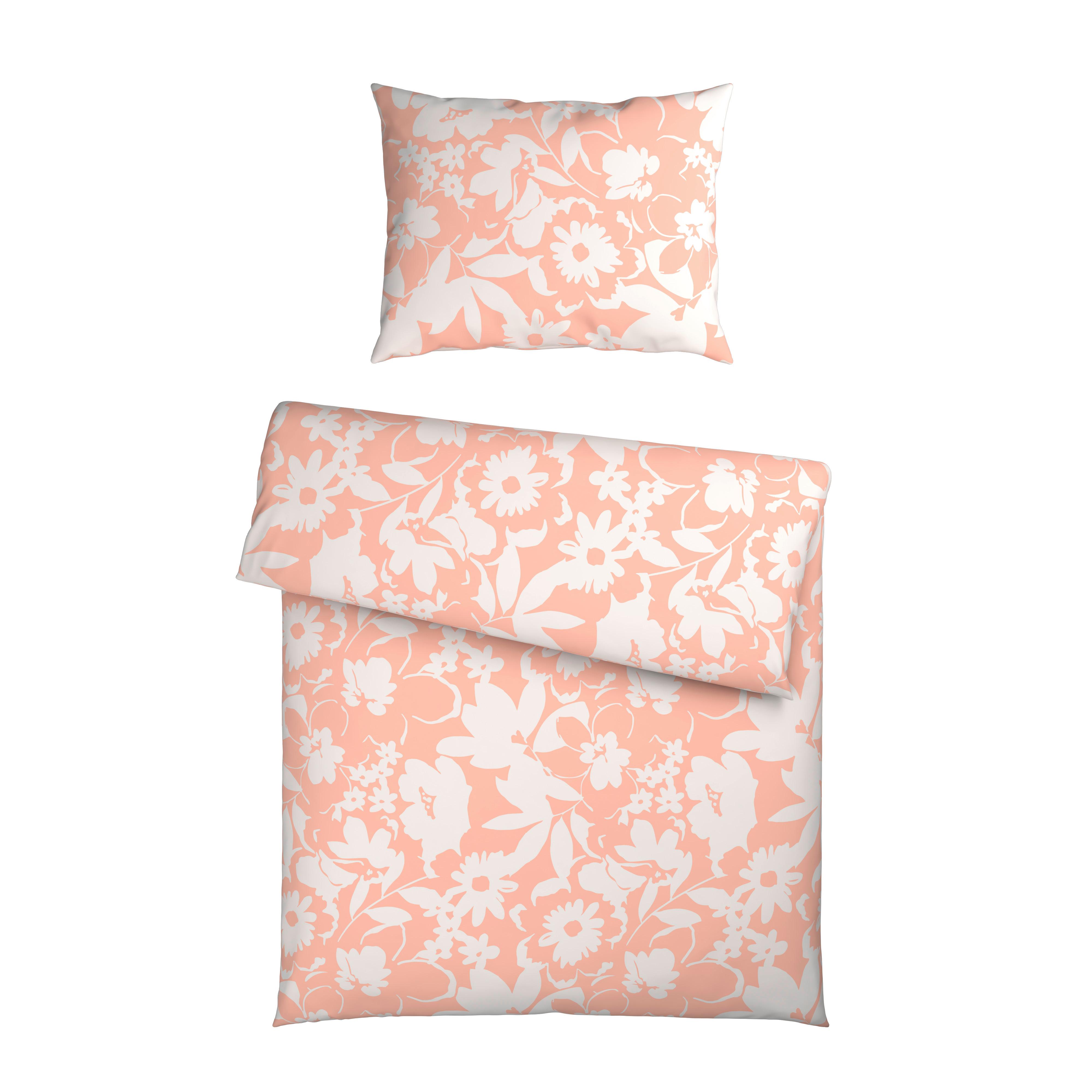 Posteljnina Floral, Oranžna, 60/80, 140/200 - oranžna, tekstil (140/200cm) - Mömax