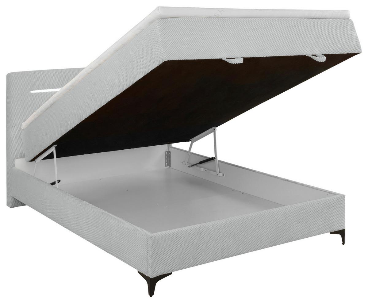 Box Krevet Jerry - srebrne boje/crna, Konvencionalno, tekstil (140/200cm) - Mömax
