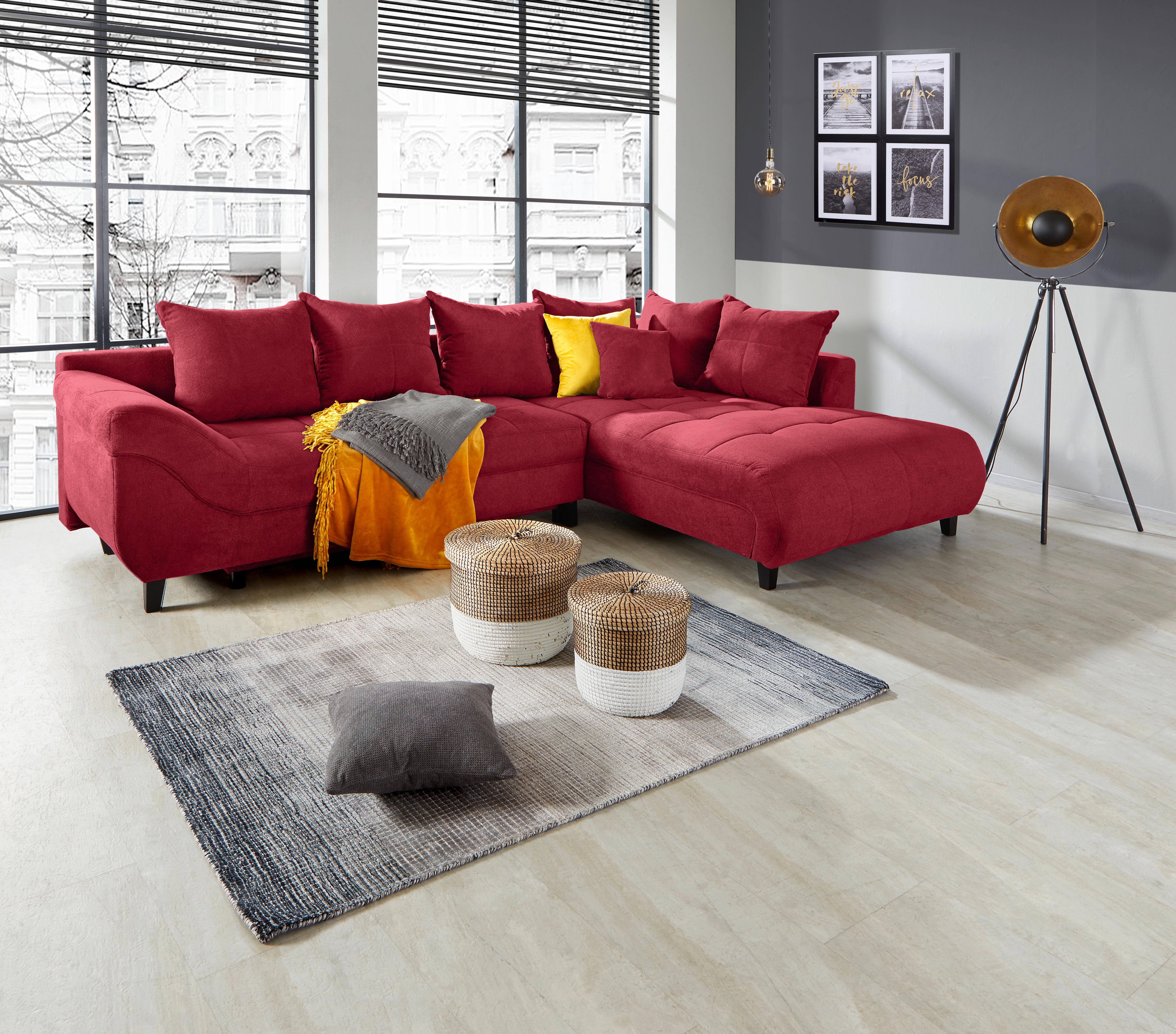 Colțar MENDOZA - roșu/gri, Design, textil (309/197cm) - Modern Living