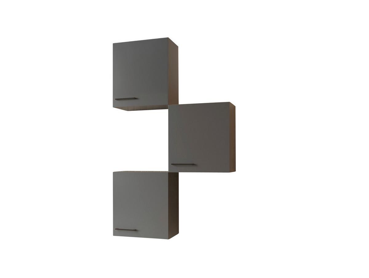 Küchenoberschrank Oliver Grau - Schwarz/Grau, Trend, Holzwerkstoff/Metall (50/56,1/34,6cm) - Respekta