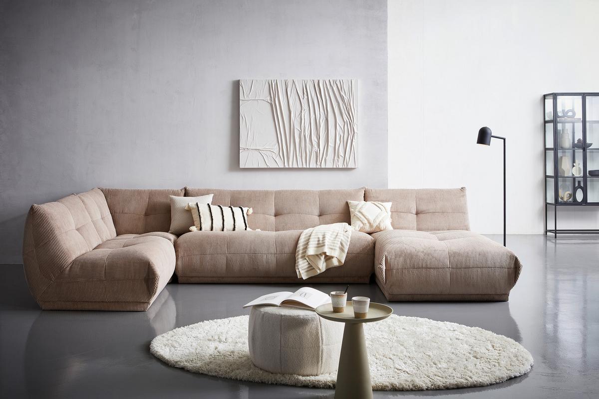 Modul Sofa Giselle Ottomane Taupe - Taupe, Trend, Textil (105/80/185cm) - Livetastic