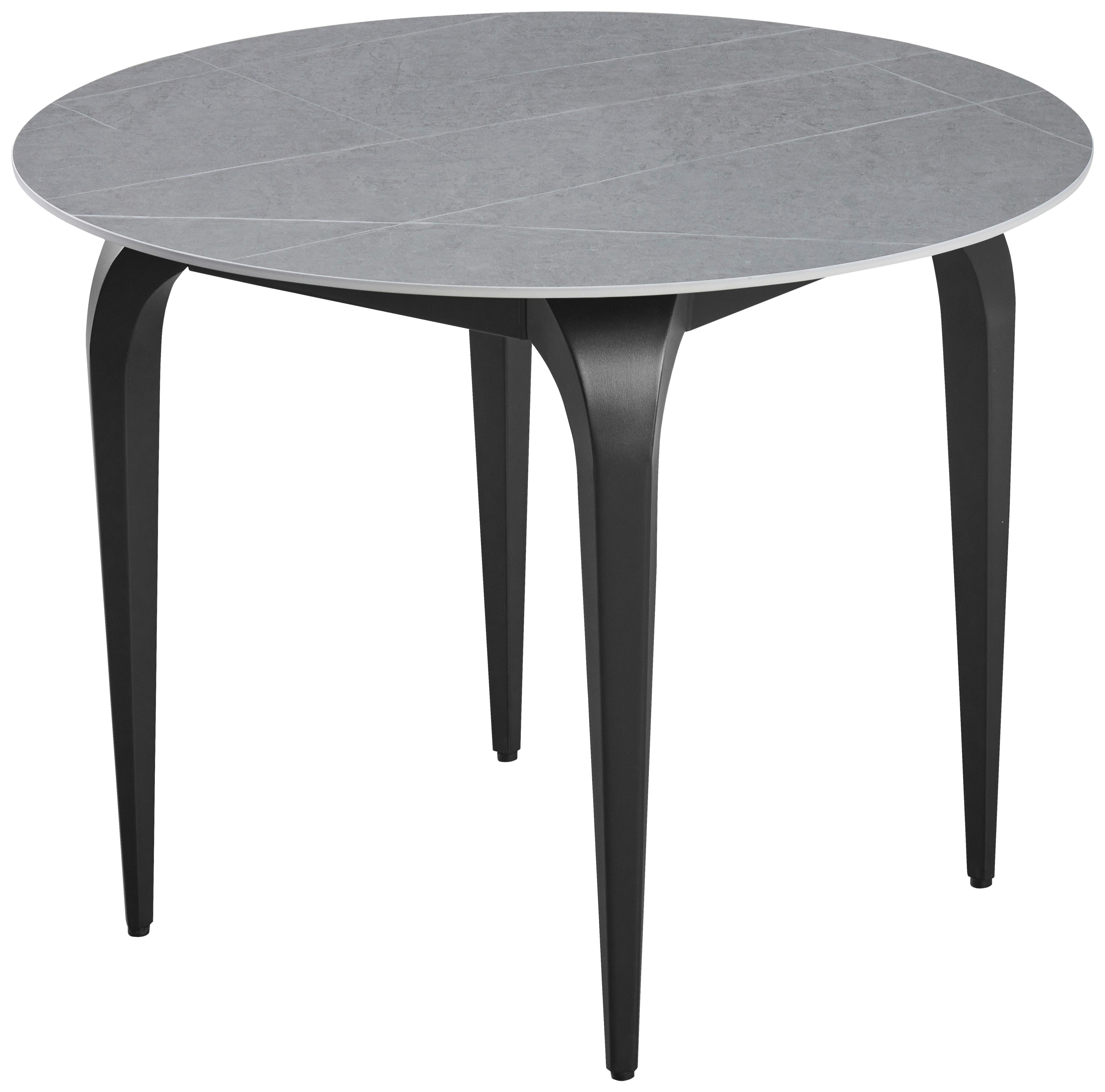 Jedilna Miza Ibiza, Keramika, Siva, Ø Ca. 100cm - siva/črna, Moderno, kovina/keramika (100/100/76cm)