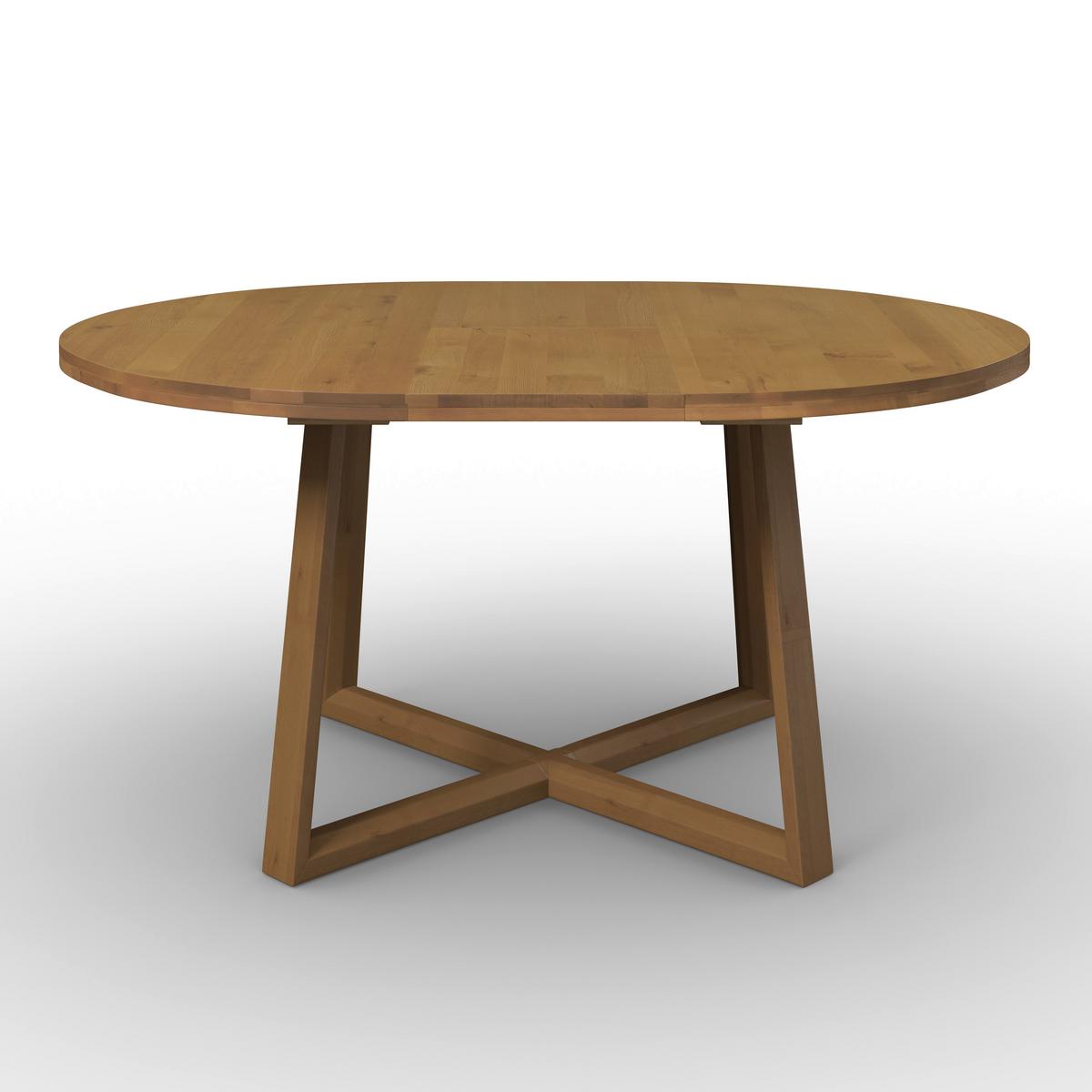 Esstisch Miley in Holz Eiche massiv ca. 120-160x120 cm - Eichefarben, MODERN, Holz (120-160/120/76cm) - Bessagi Home
