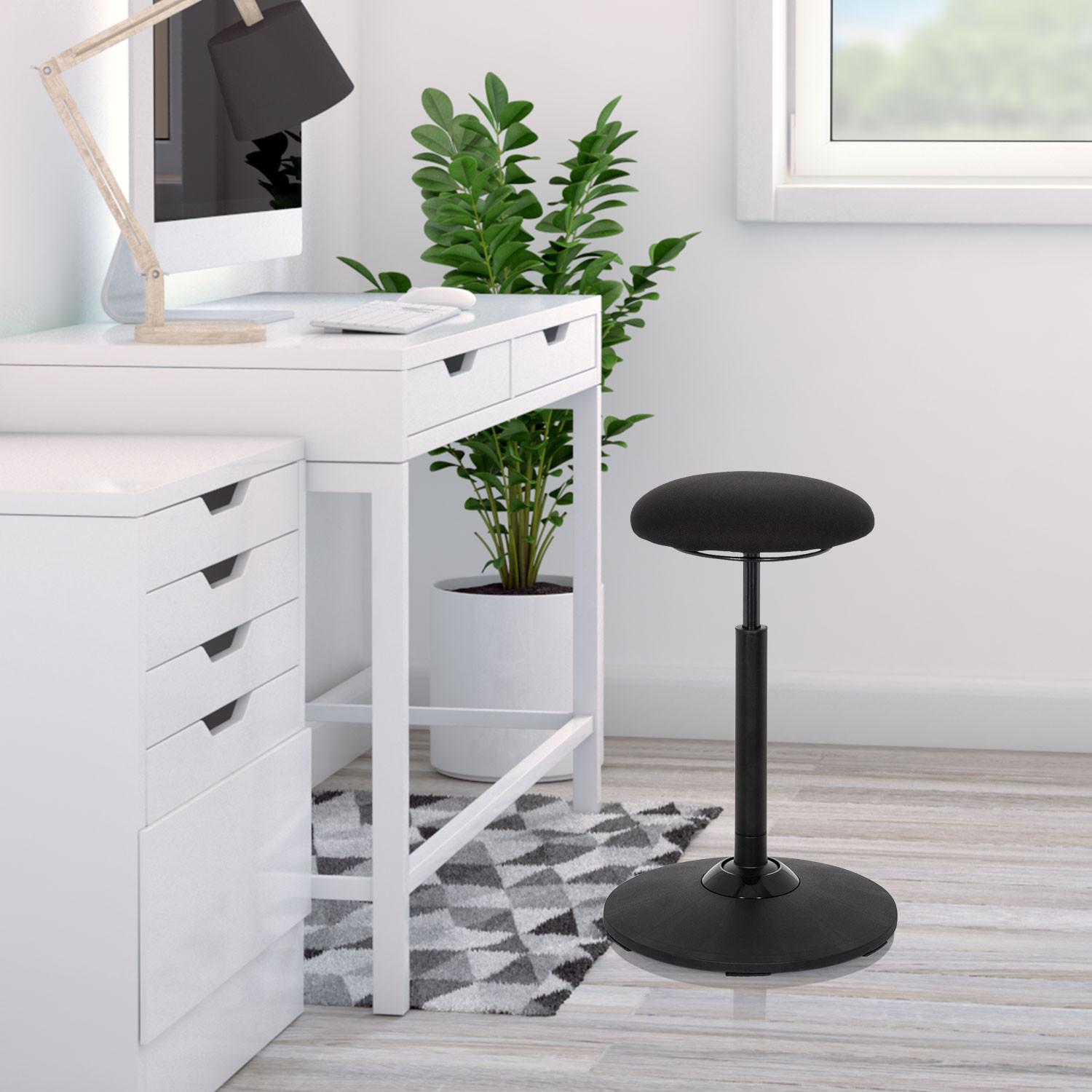 Pisarniški Stolček Valance Sit, Črna - črna, Basics, umetna masa/tekstil (45/63-86/45cm) - MID.YOU