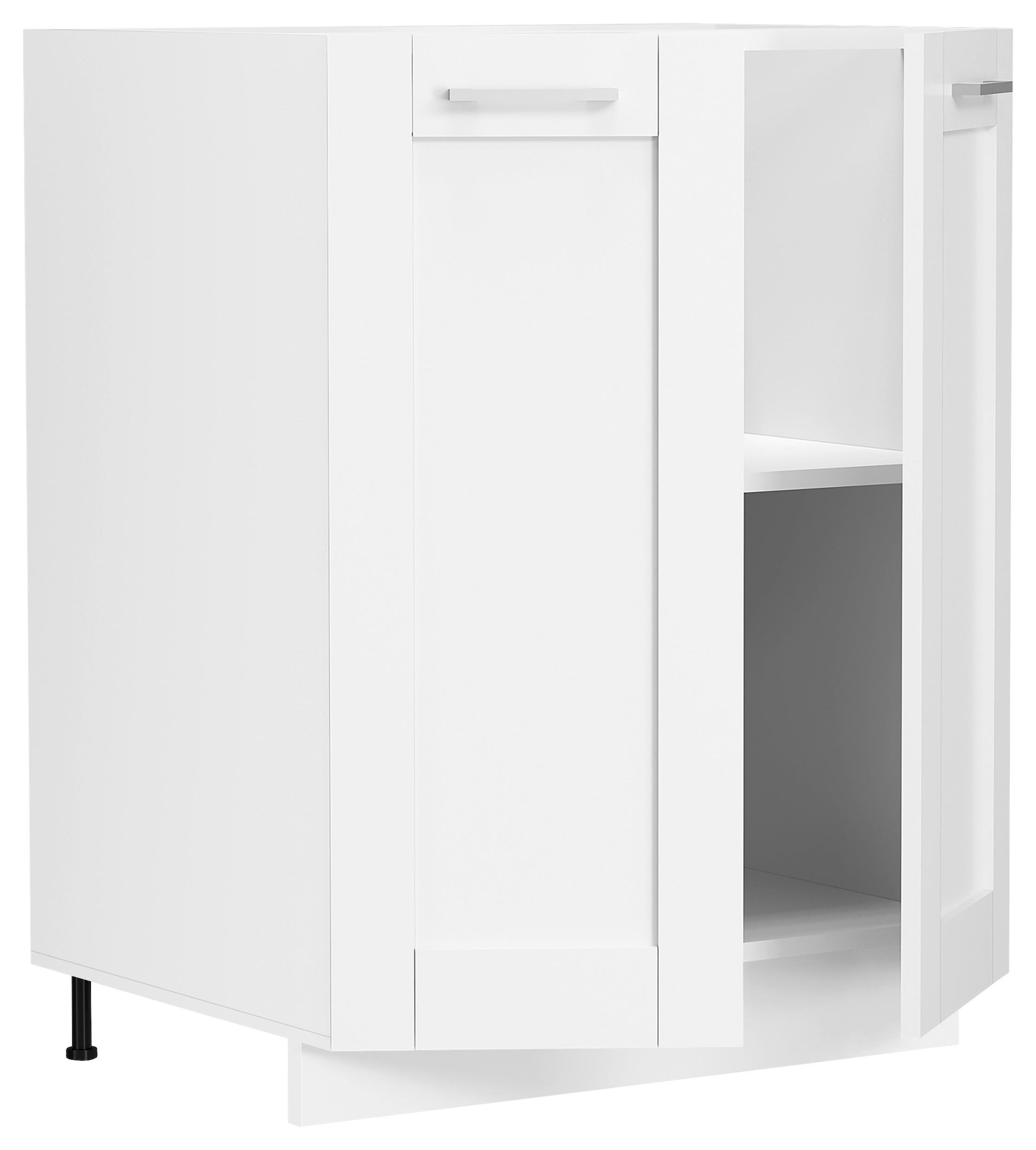 KÜCHENUNTERSCHRANK COLURA - Weiss/Silberfarben, Trend, Holzwerkstoff/Kunststoff (60/82/46cm) - MID.YOU