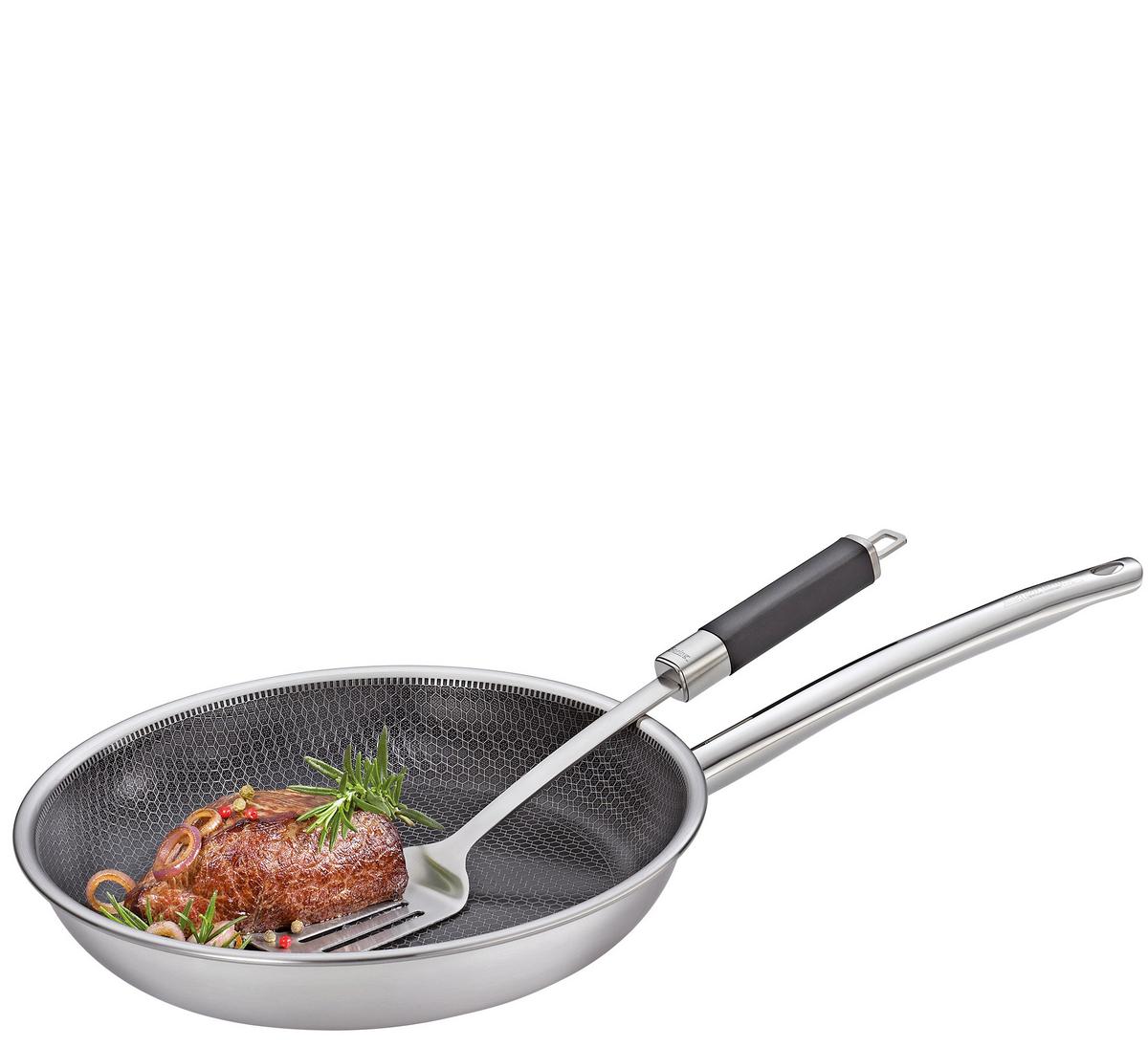 PATELNIA DO SMAŻENIA 1481946028 - kolor srebrny, Basics, metal (28cm) - Spring