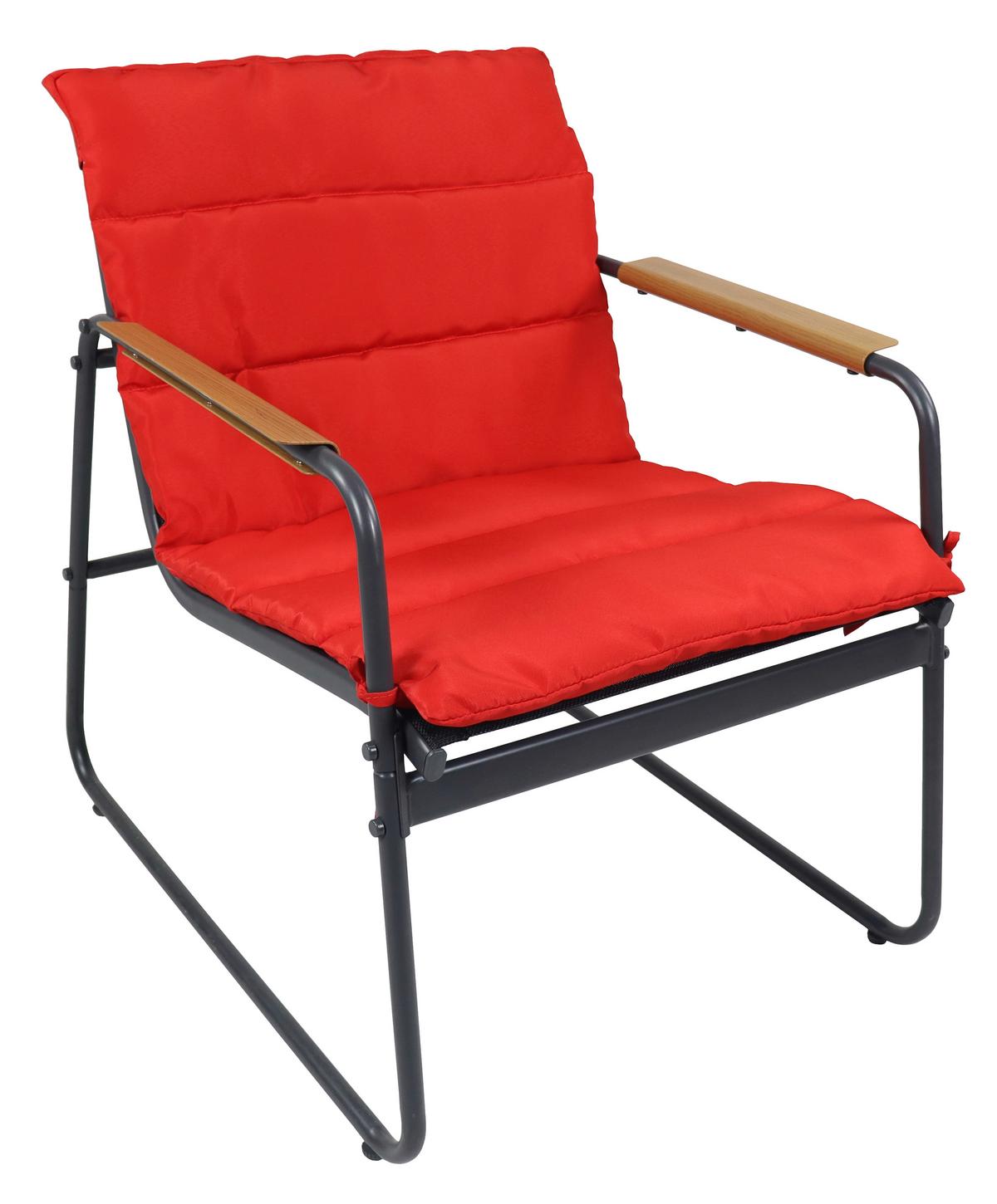 LOUNGEGARNITUR LEXILA 920576 4-TLG - Anthrazit/Rot, Modern, Glas/Kunststoff - MID.YOU