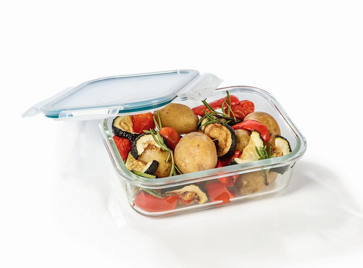 ZESTAW POJEMNIKÓW NA ŻYWNOŚĆ 13755 - zielony/przezroczysty, Basics, tworzywo sztuczne/szkło (19,6/14,5/6,6cm) - GOURMETMAXX