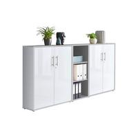 Aktenschrank Office Edition Sw Set 8 Grau/Weiß - Weiß Hochglanz/Grau, MODERN, Holzwerkstoff (213/114/33cm) - MID.YOU