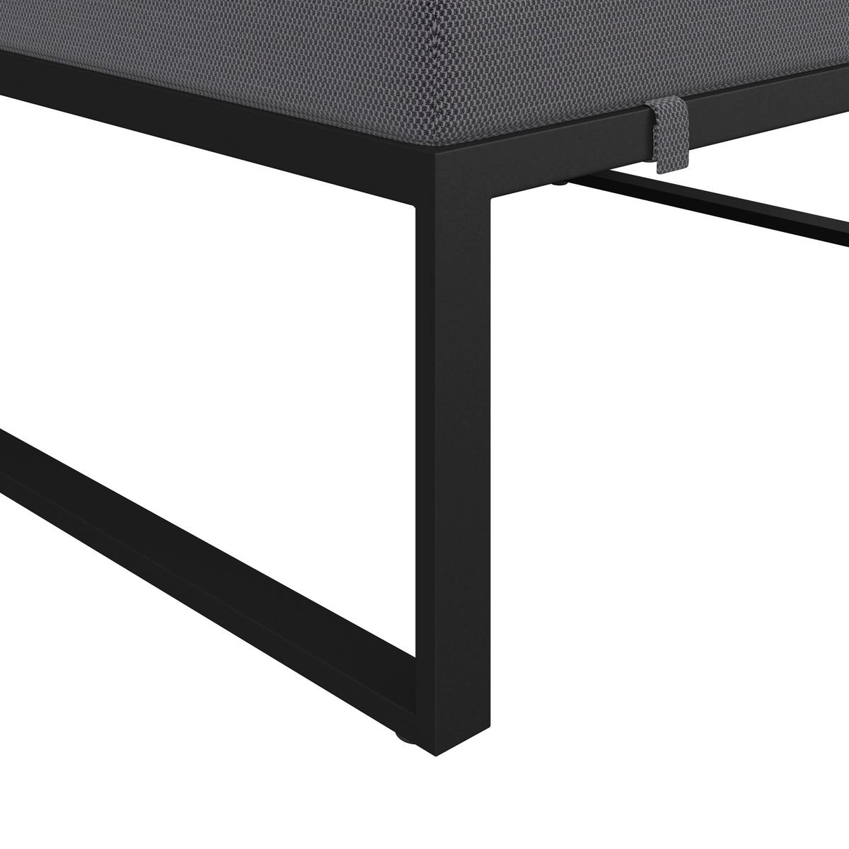 Loungegarnitur Valentina Dunkelgrau Metall/Outdoorstoff - Dunkelgrau/Schwarz, MODERN, Glas/Textil - Bessagi Garden