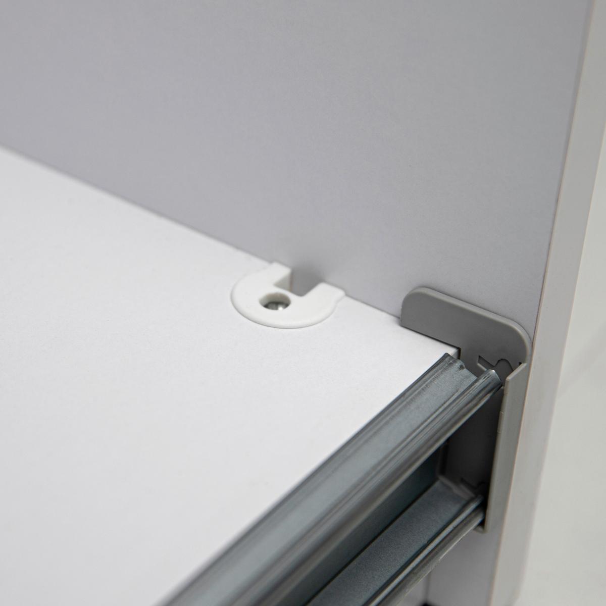 Omara Z Drsnimi Vrati Viva, Bela - bela/barve aluminija, Moderno, kovina/leseni material (200/210/62cm) - P & B