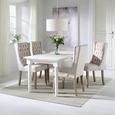 Stuhl in Creme/eschefarben - Eschefarben/Creme, ROMANTIK / LANDHAUS, Holz/Textil (51/104/63cm) - ZANDIARA