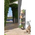 Gartenregal Ornella - Schwarz, MODERN, Stein/Metall (45/151/25cm) - Modern Living