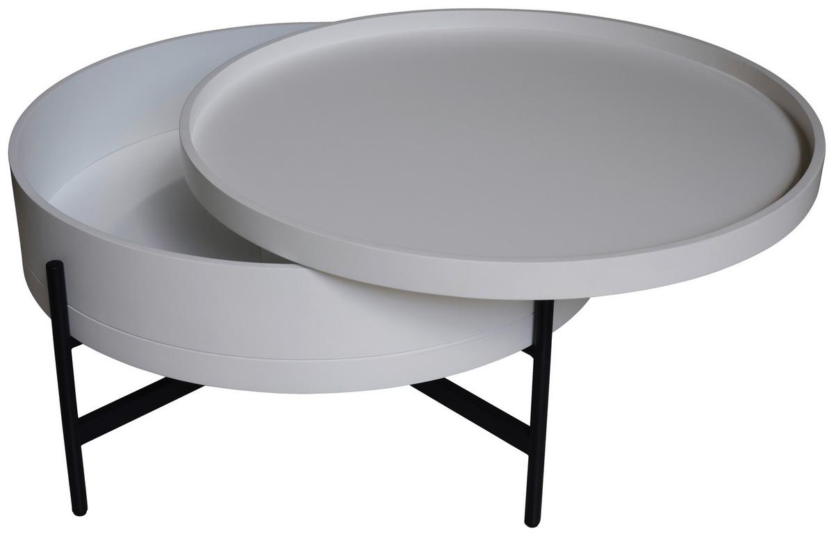 Couchtisch Malabo Weiß ca. 80x45x80cm - Schwarz/Weiß, MODERN, Holzwerkstoff/Metall (80/45/80cm) - Premium Living