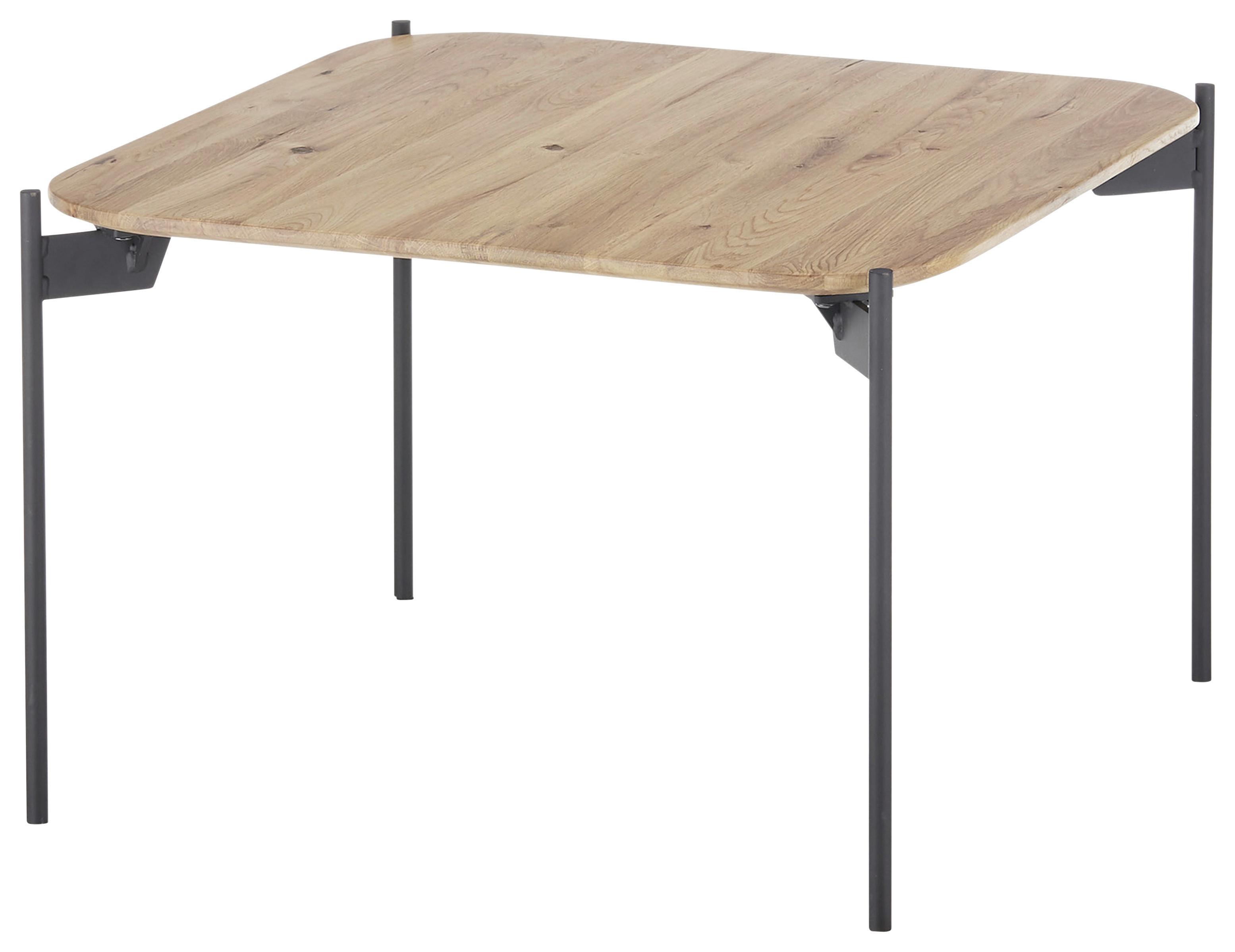 Couchtisch Alto Schwarz/Eichefarben - Eichefarben/Schwarz, MODERN, Holz/Metall (60/60/38cm) - Zandiara