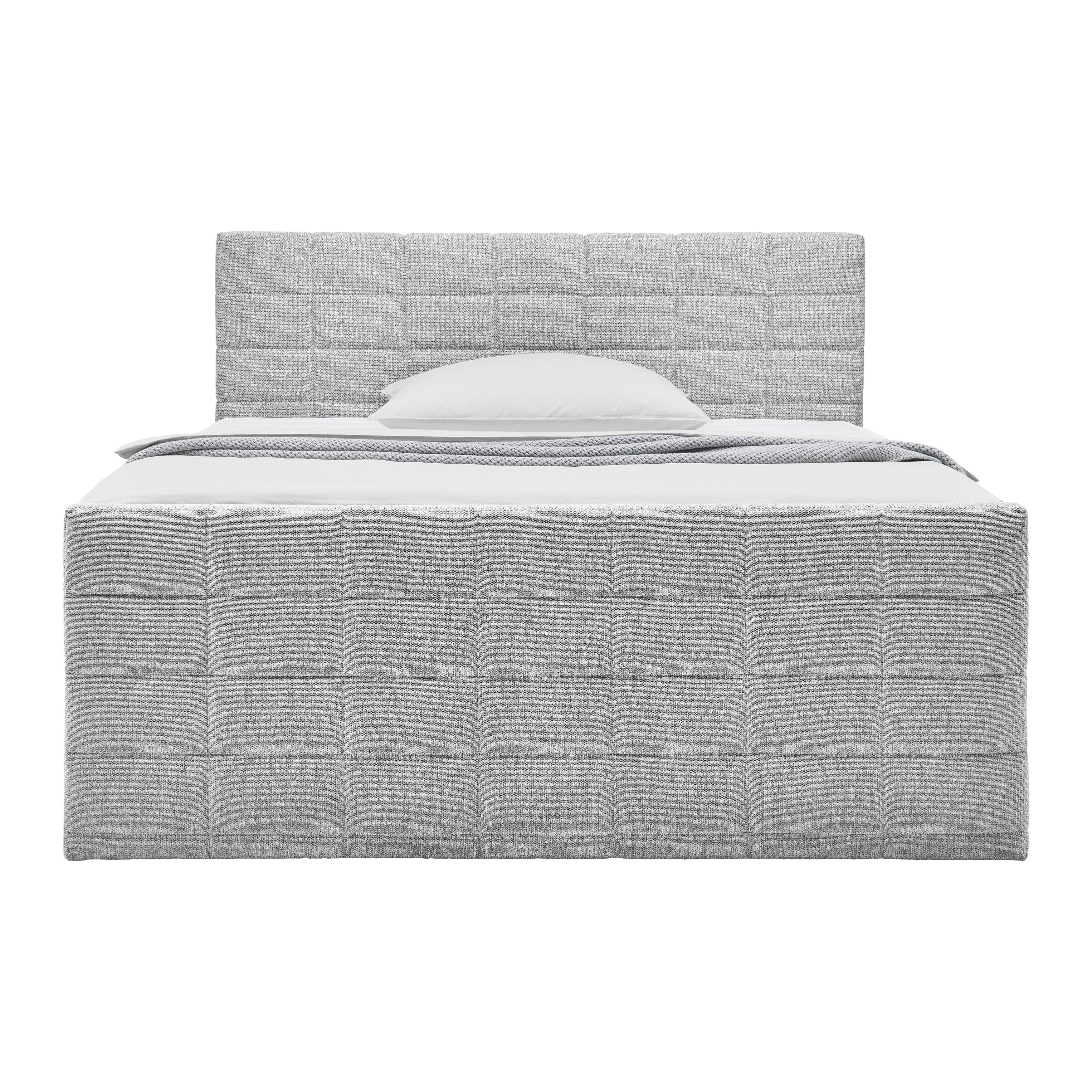 Boxspringbett Damon in Grau ca. 180x200cm - Schwarz/Grau, KONVENTIONELL, Kunststoff/Textil (180/200cm) - Mömax