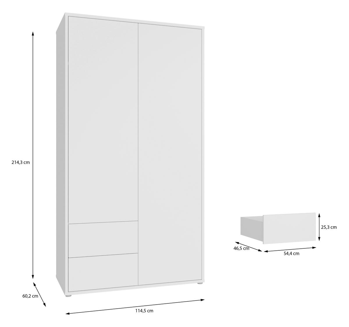 Omara S Klasičnimi Vrati Alice, Bela - bela, Trend, leseni material (115/214/60cm) - Carryhome