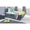 Boxspringbett Grau 140x200cm - Schwarz/Grau, MODERN, Holz/Holzwerkstoff (206/152/60cm) - MODERN LIVING
