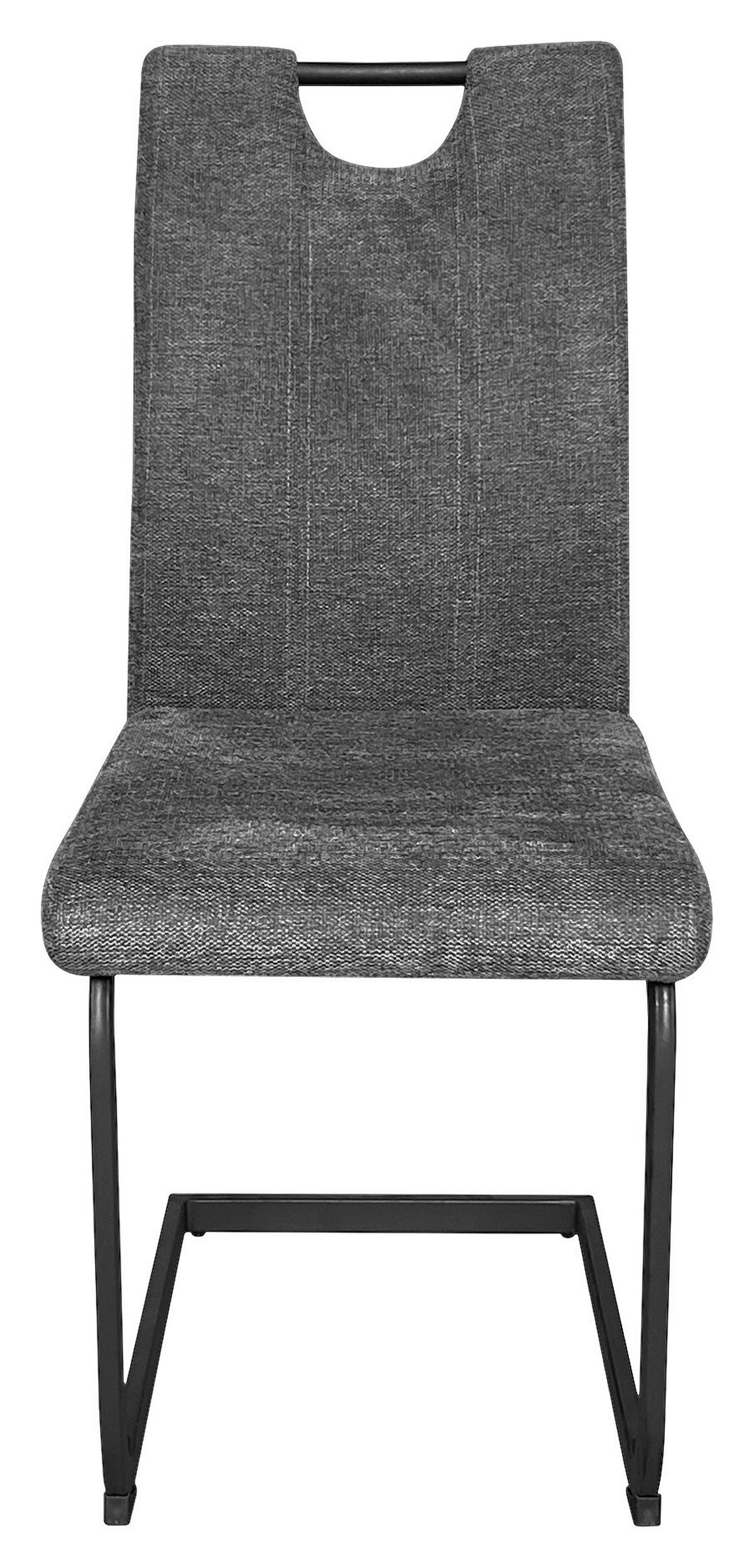 Schwingstuhl-Set BANFF Anthrazit, Webstoff - Anthrazit/Schwarz, Design, Textil/Metall (42/97/58cm) - MID.YOU