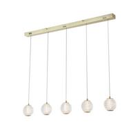 Led Függőlámpa 51485-5sb Allure - sárgarézszínű, Design, műanyag/fém (100/10/150cm)