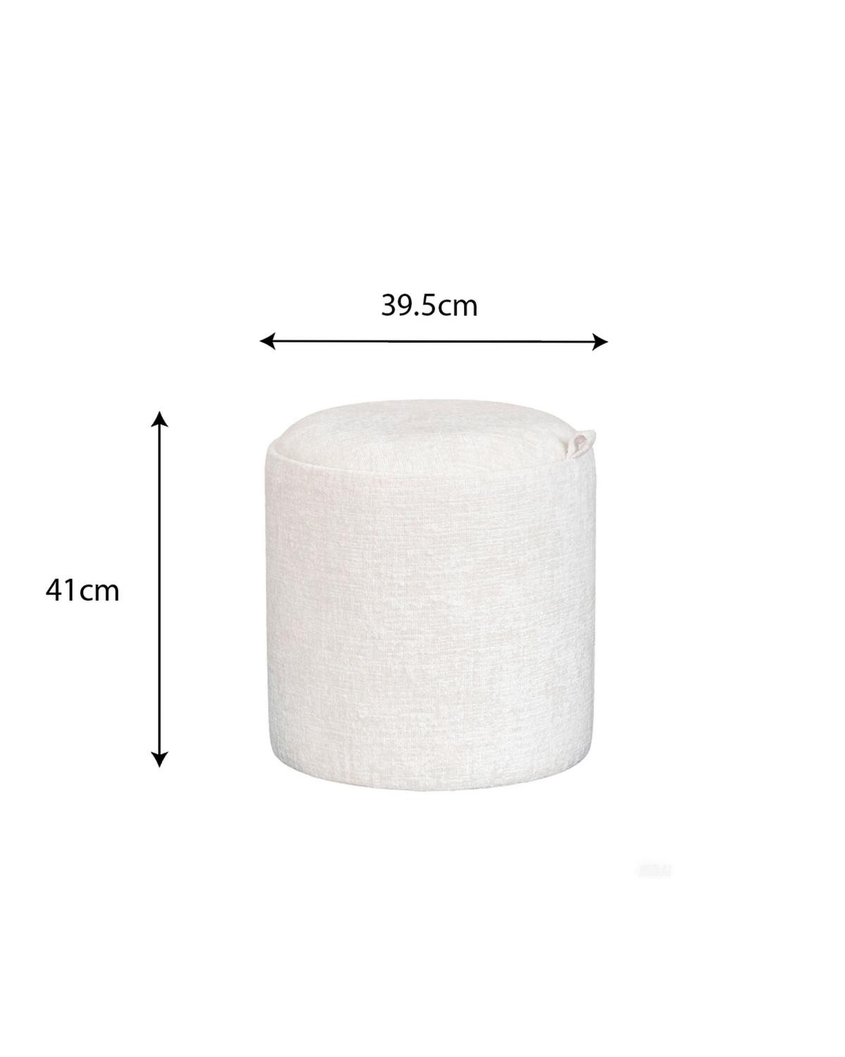 Taburet CHESSY - alb, Modern, textil/material pe bază de lemn (39,5/40.5/39.5cm) - Mömax