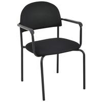 Scaun vizitatori DINA 2 - negru, Modern, plastic/metal (57/83/60cm)