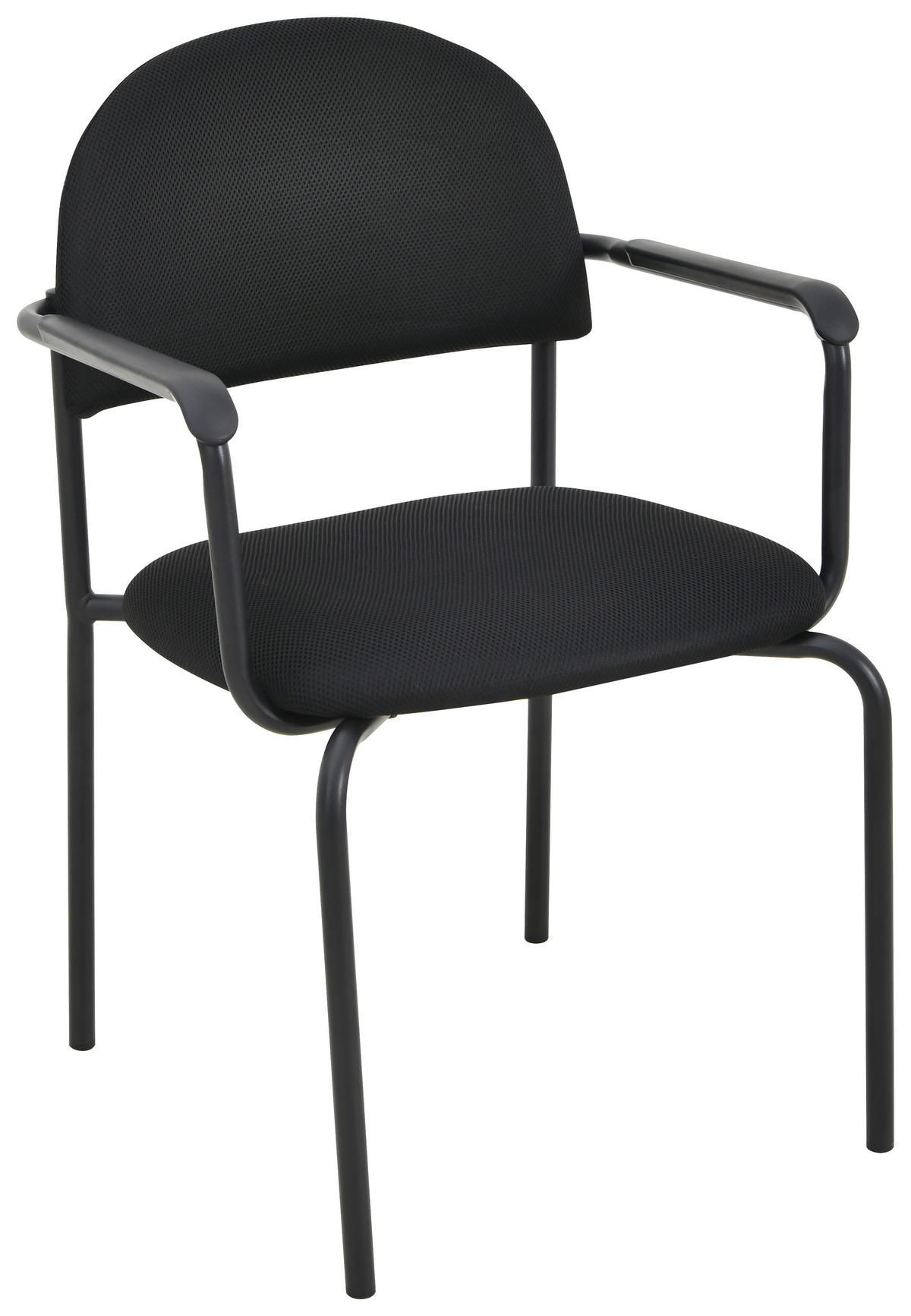 Scaun vizitatori DINA 2 - negru, Modern, plastic/metal (57/83/60cm)