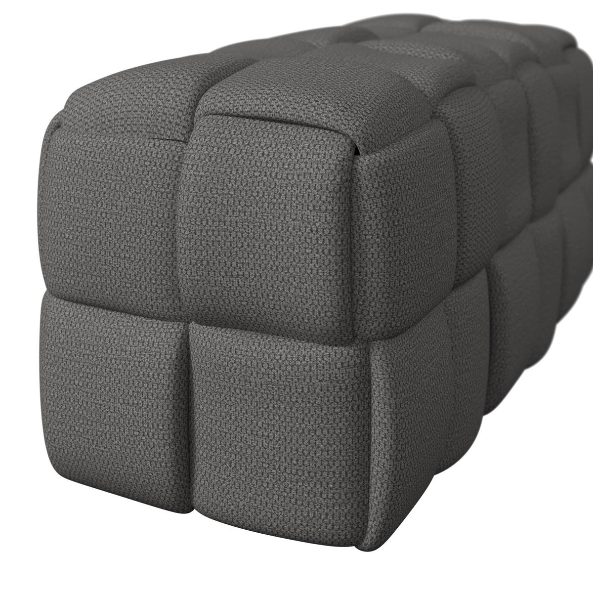 Bettbank Ella Bouclé Dunkelgrau - Dunkelgrau/Schwarz, MODERN, Holz/Kunststoff (110/45/45cm) - Bessagi Home