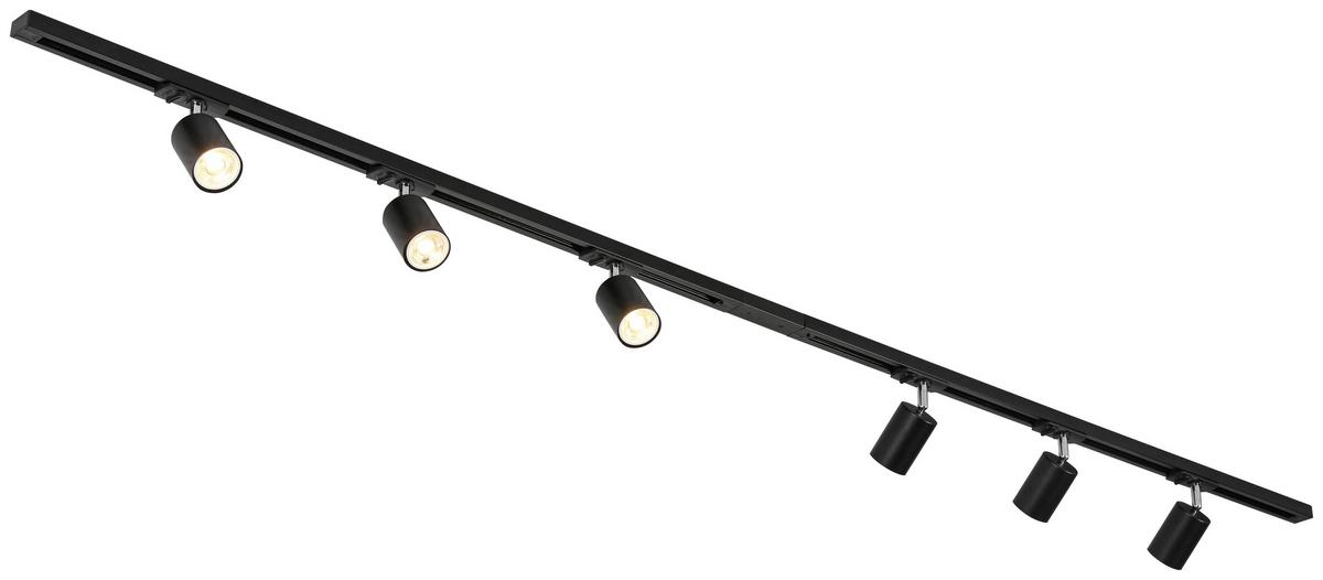 SYSTEM SZYNOWY BINE - czarny/kolor chromowy, Trend, tworzywo sztuczne/metal (210/5,5/14cm) - Novel