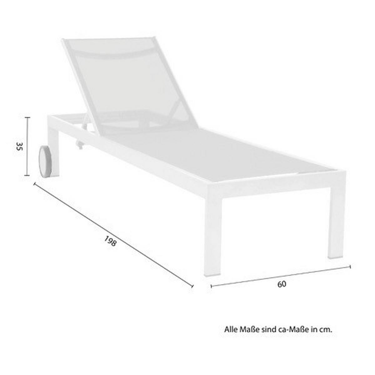 Sonnenliege Acamp Rimini Metall / Textil verstellbar - Anthrazit, Basics, Textil/Metall (60/35/198cm) - Gardenson