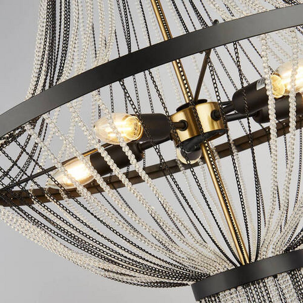 Csillár 86353-5bk Baguette - fekete/sárgarézszínű, Design, műanyag/fém (60/162cm)