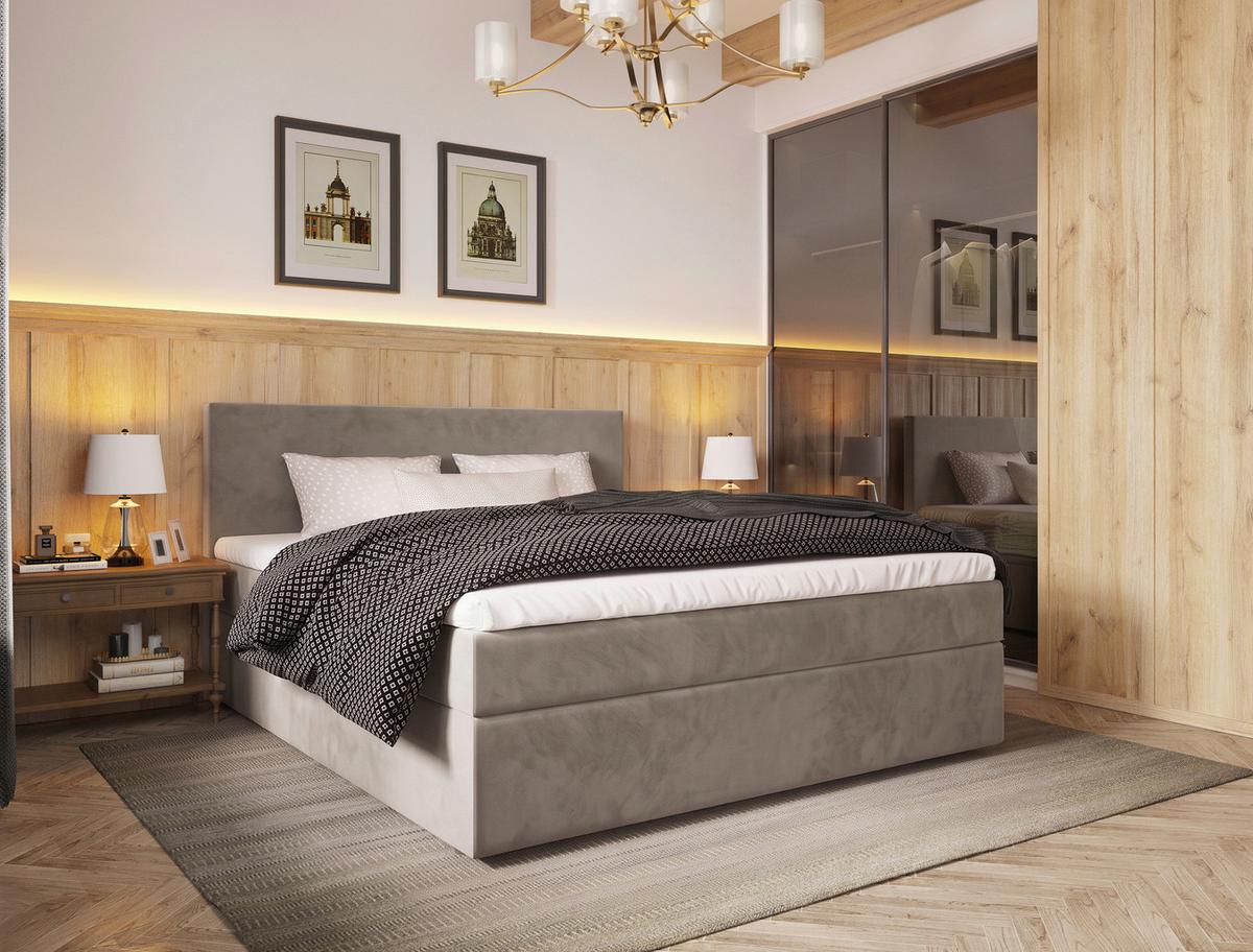 Boxbett Jupiter Plus Beige ca. 140x200cm - Beige/Schwarz, KONVENTIONELL, Holz/Kunststoff (140/200cm) - Based