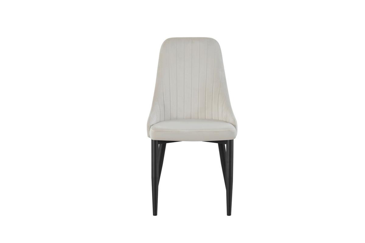 STUHL-SET CLAUDIA - Creme/Schwarz, Modern, Textil/Metall (44/88/58cm) - MID.YOU