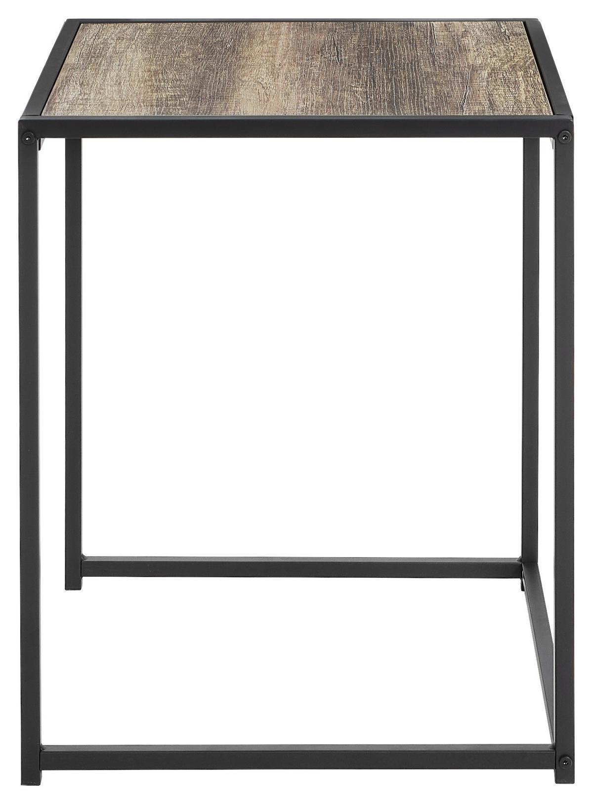 STOLIK KAWOWY SANTIAGO - kolor naturalny/czarny, Modern, materiał drewnopochodny/metal (35/40/45/35/40/45/45/50/55cm) - PBJ