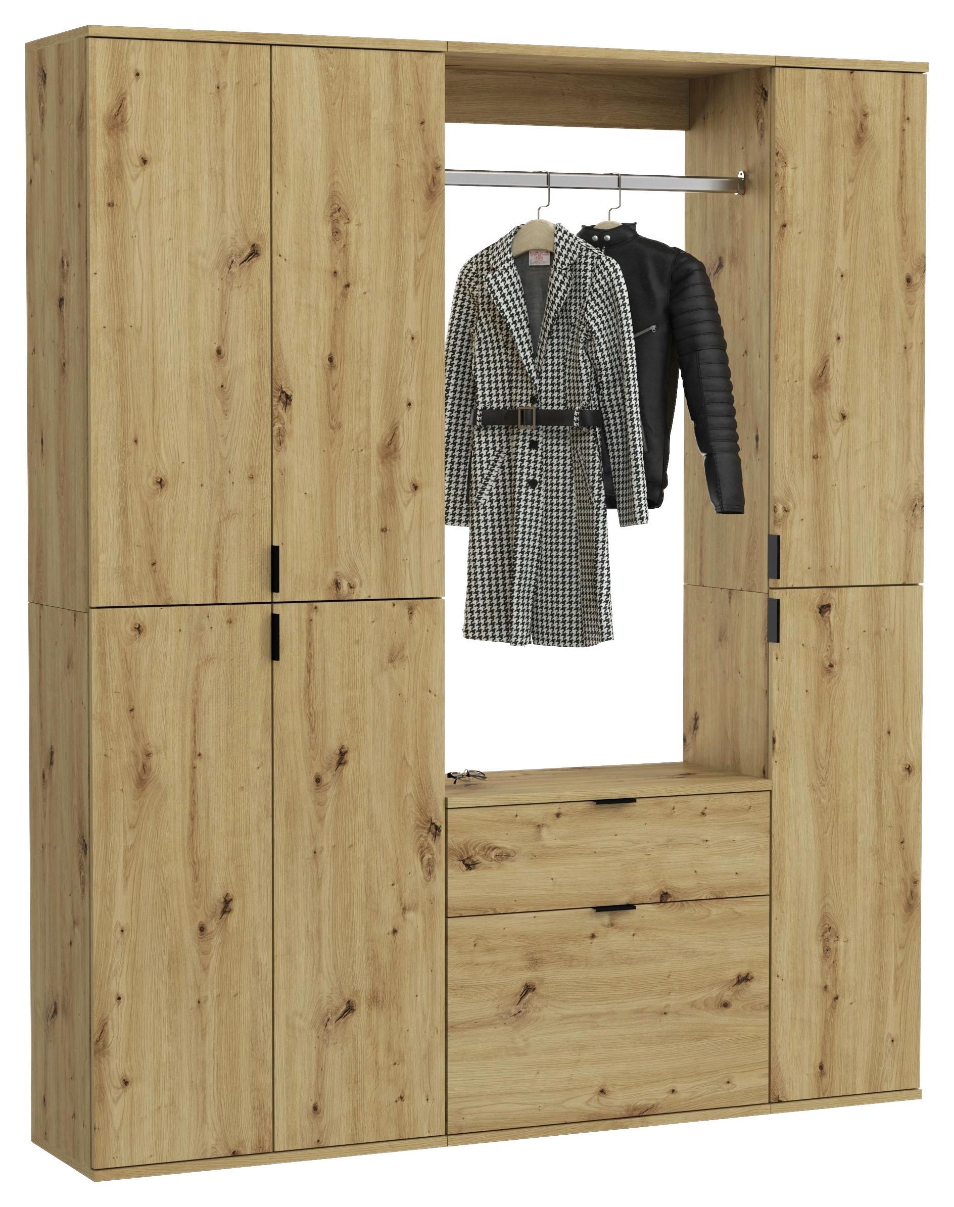 Garderobe Projekt X ca. 152x193 cm Artisan Eiche - KONVENTIONELL, Holzwerkstoff (152/193/34cm) - MID.YOU