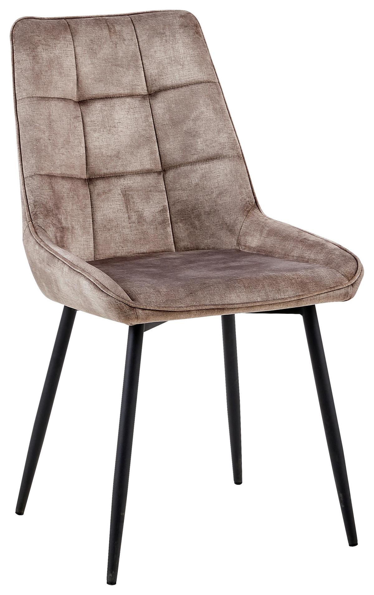 KRZESŁO ULLA - czarny/jasnobrązowy, Design, metal/tkanina (48/87/60cm) - Xora