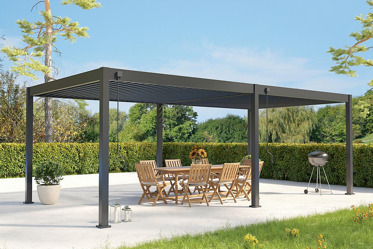 Pergola Superior, Antracit, 3,6x7,2m - barve grafita, Basics, kovina (360/255/720cm) - Gardenson