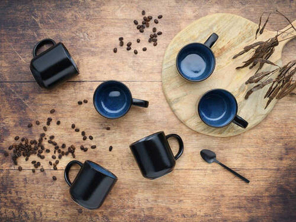 Set Skodelic Nordic Fjord Blue, 6-Delni - modra, Romantika, keramika (350ml) - Creatable