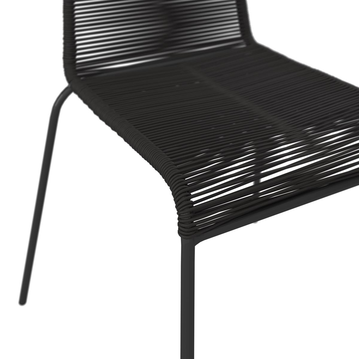Gartenset Suna Schwarz aus Holz/Textil/Metall - Schwarz/Teakfarben, Modern, Holz/Textil - Bessagi Garden