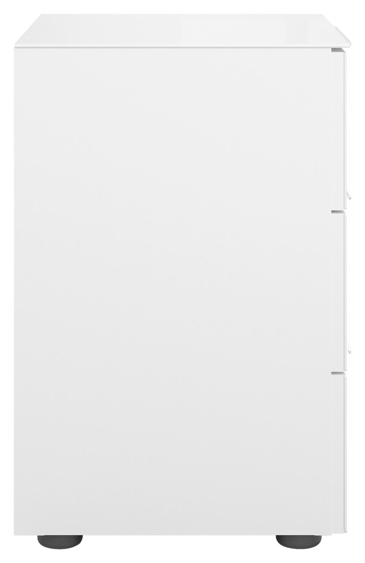 SZAFKA NOCNA STYLE - biały wysoki połysk/biały, Basics, materiał drewnopochodny/tworzywo sztuczne (45/60/40cm)